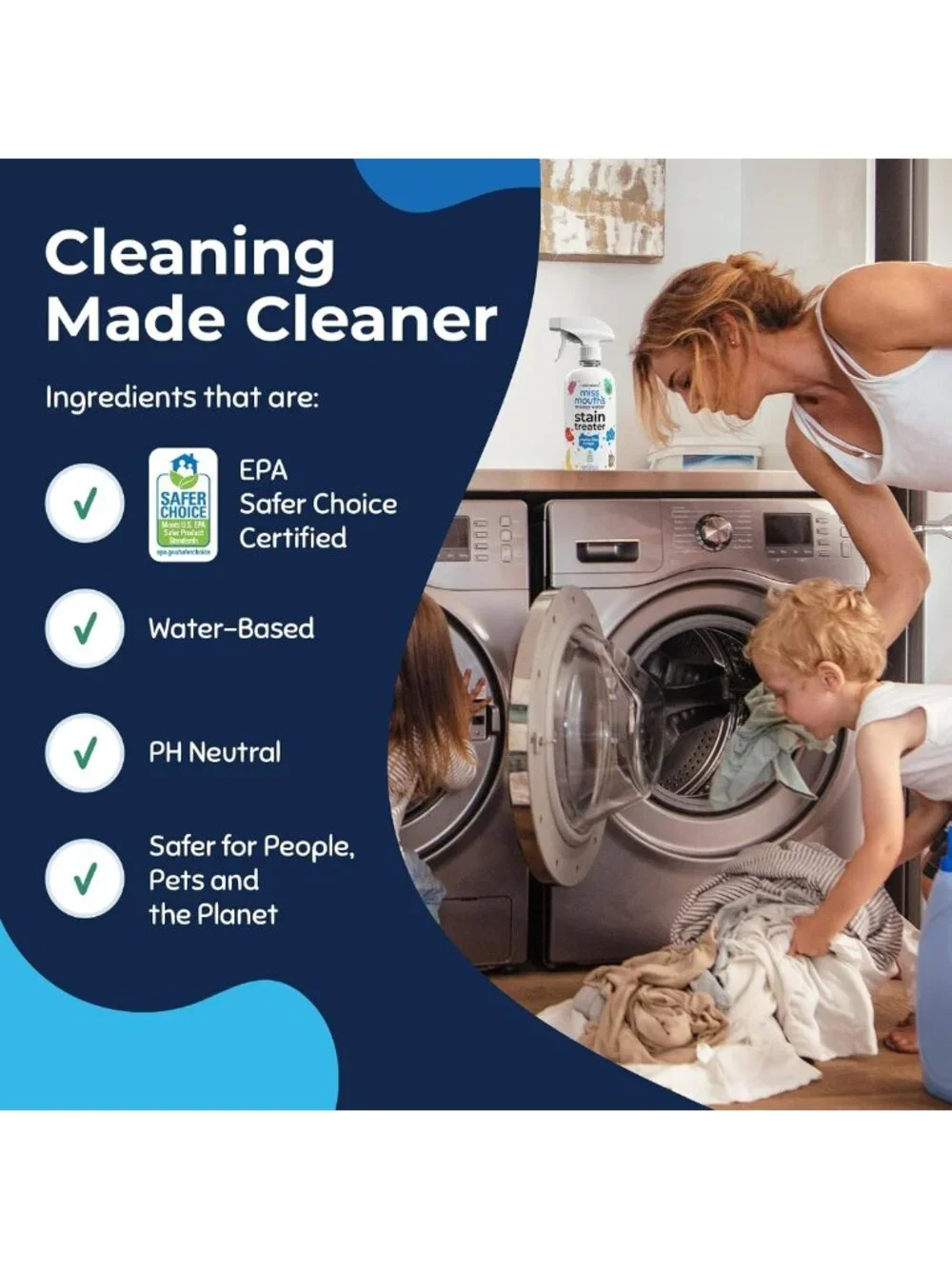 Stain Remover Spray for Baby & Newborn, 16 Oz - Cleans Food, Grease, Coffee